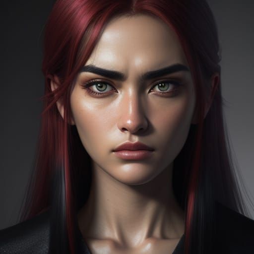 Frowning Person in Oil Painting Style