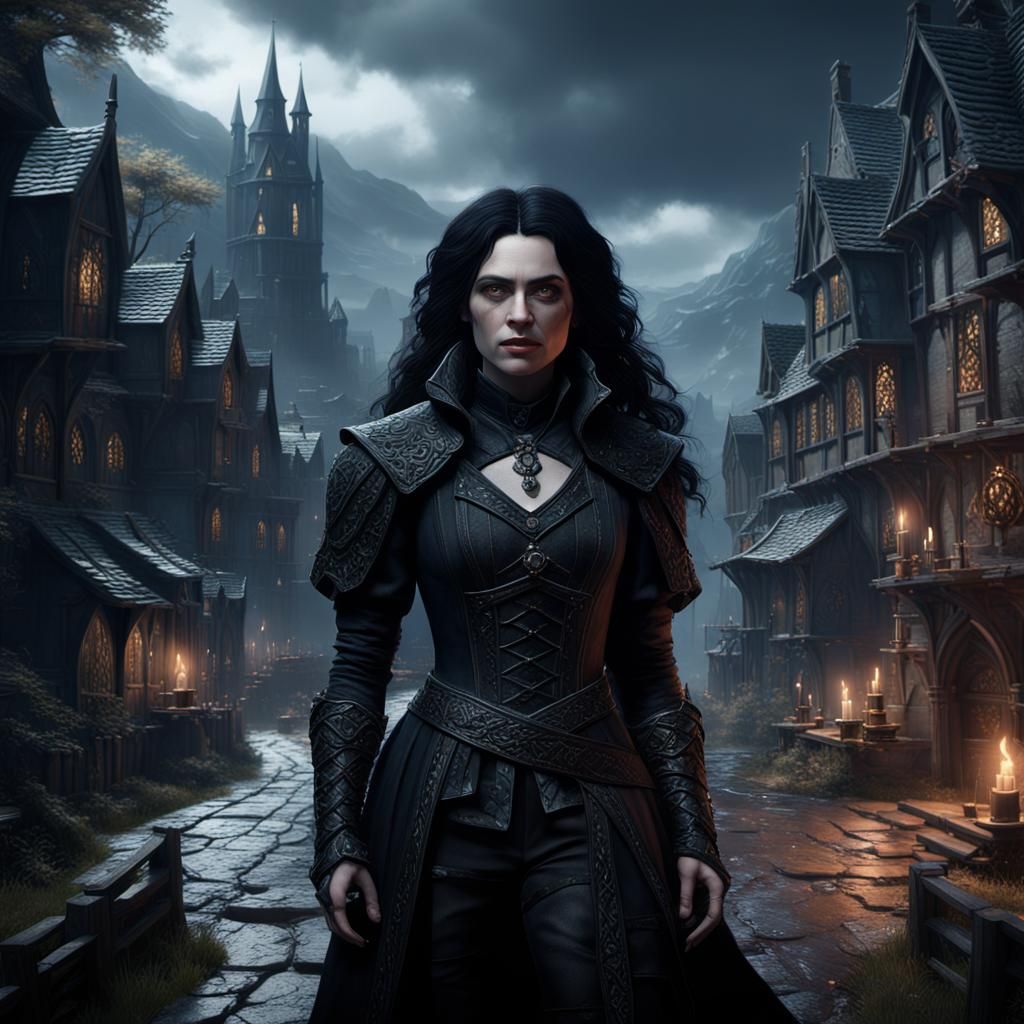 Detailed Matte Painting of a Fantastical Sorceress