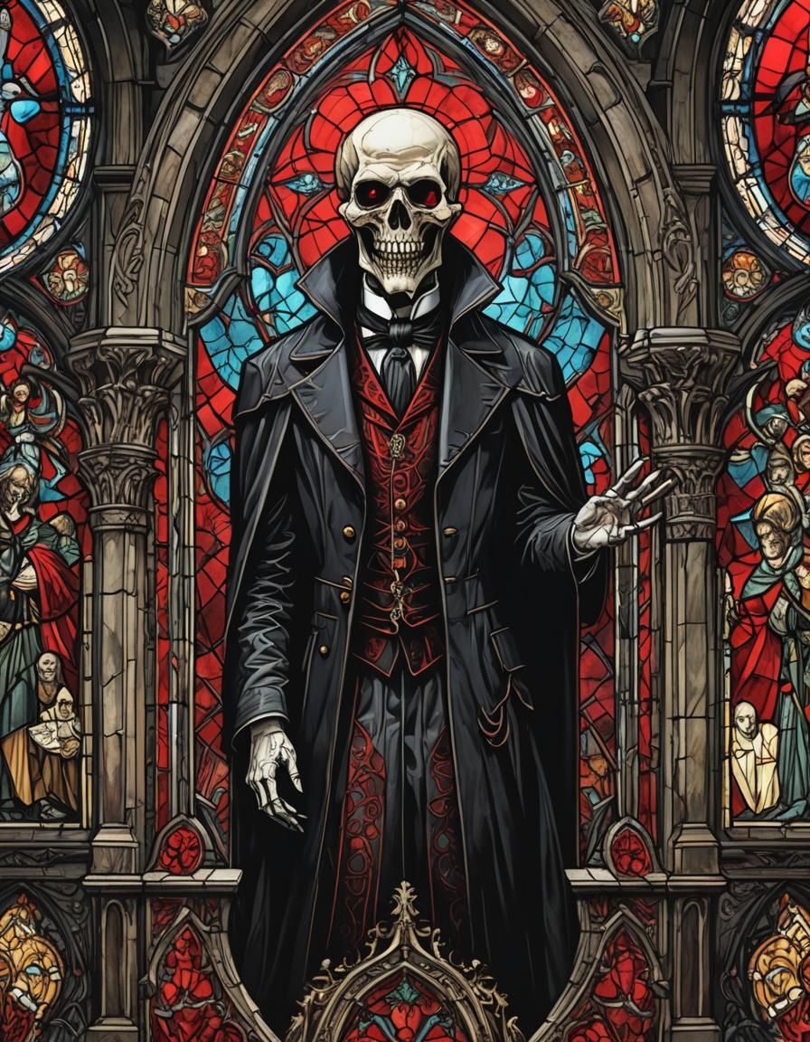 Gothic Vampire Funeral in Victorian Horror Style