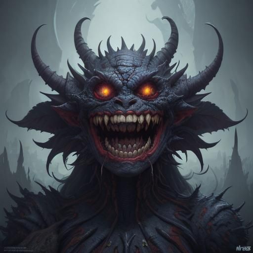 Girl with Monster Friends: Detailed Matte Painting