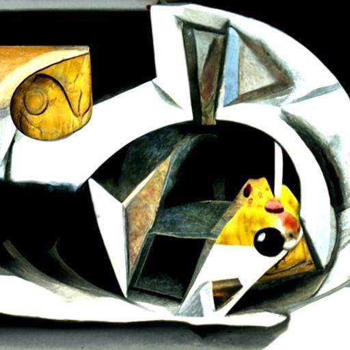 Hamster Pikachu in Abstract Cubist Style