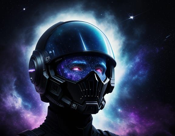 Astronaut in Cosmic Void, Psychedelic Digital Painting