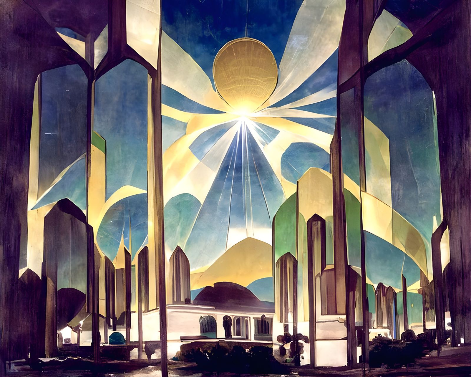 Utopian World in Art Deco Style