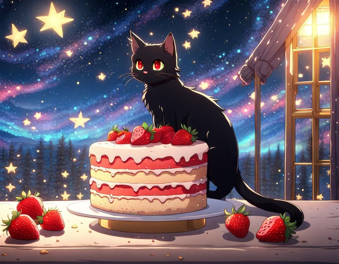Cat and a cake