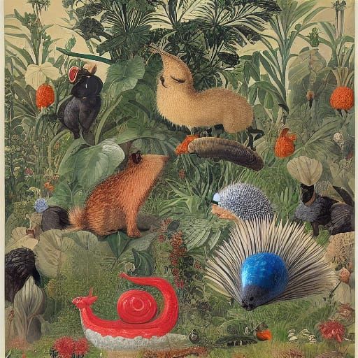 Weightlifting Hedgehog & Singing Snail Sport Poster