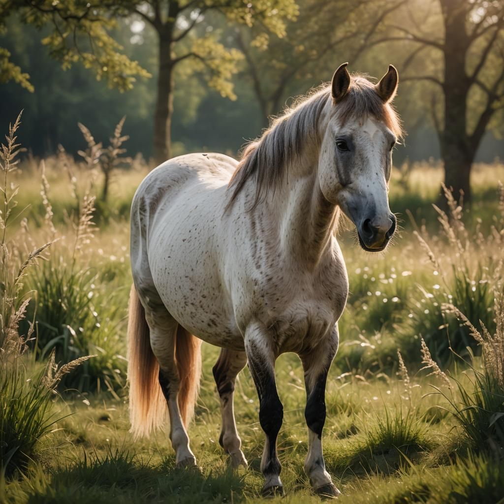 Majestic Horse Portrait in Golden Hour Light