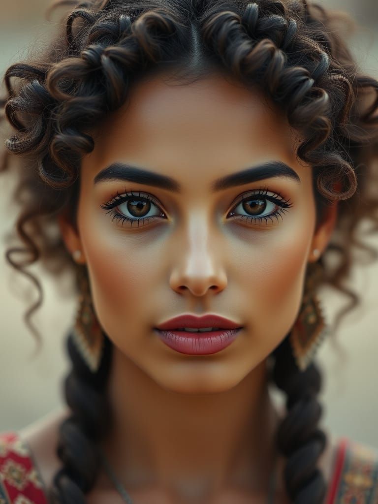 Detailed Portrait of a Beautiful Middle Eastern Woman