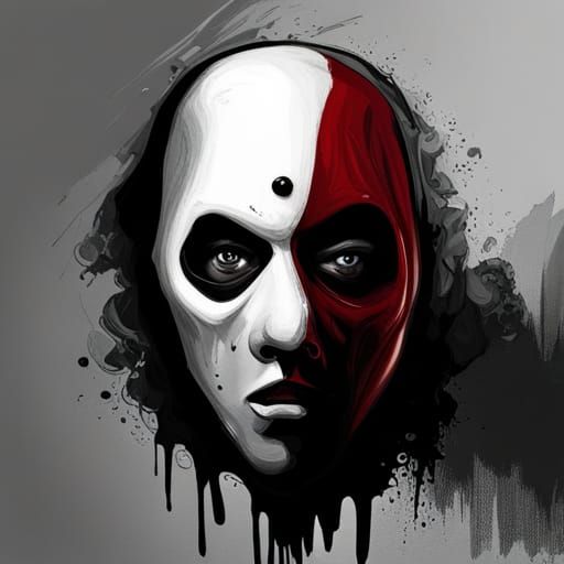Hyperrealistic Ghostface Splash Art Portrait