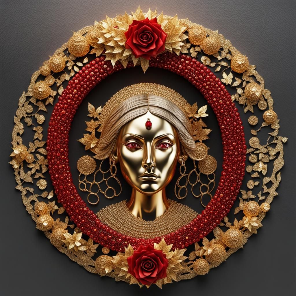 Enchanting Witch on Golden Runes in 3D Render