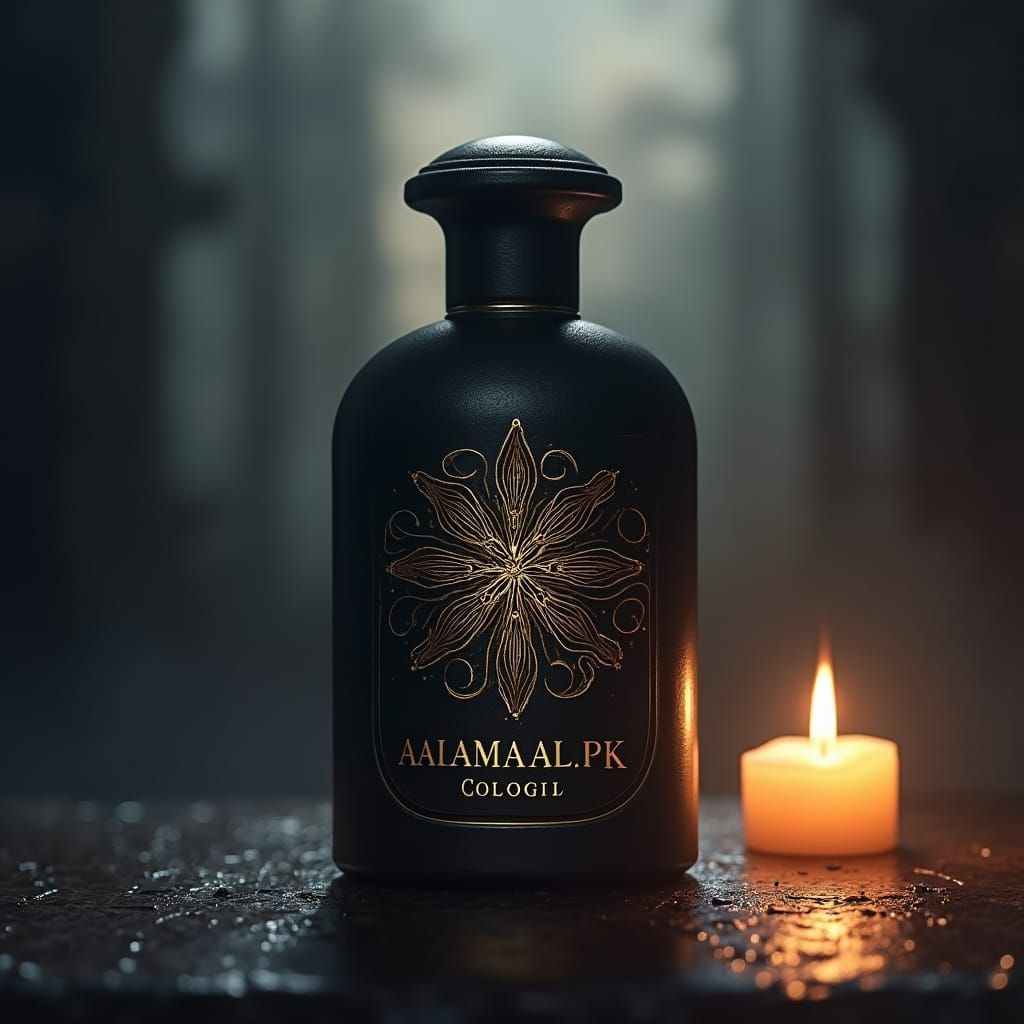 Dark Fantasy Cologne Bottle with Floral Design