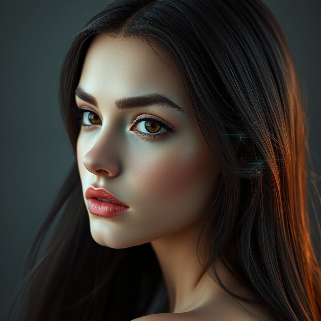 Stunning Digital Beauty with Pixelated Distortions and Glitc...