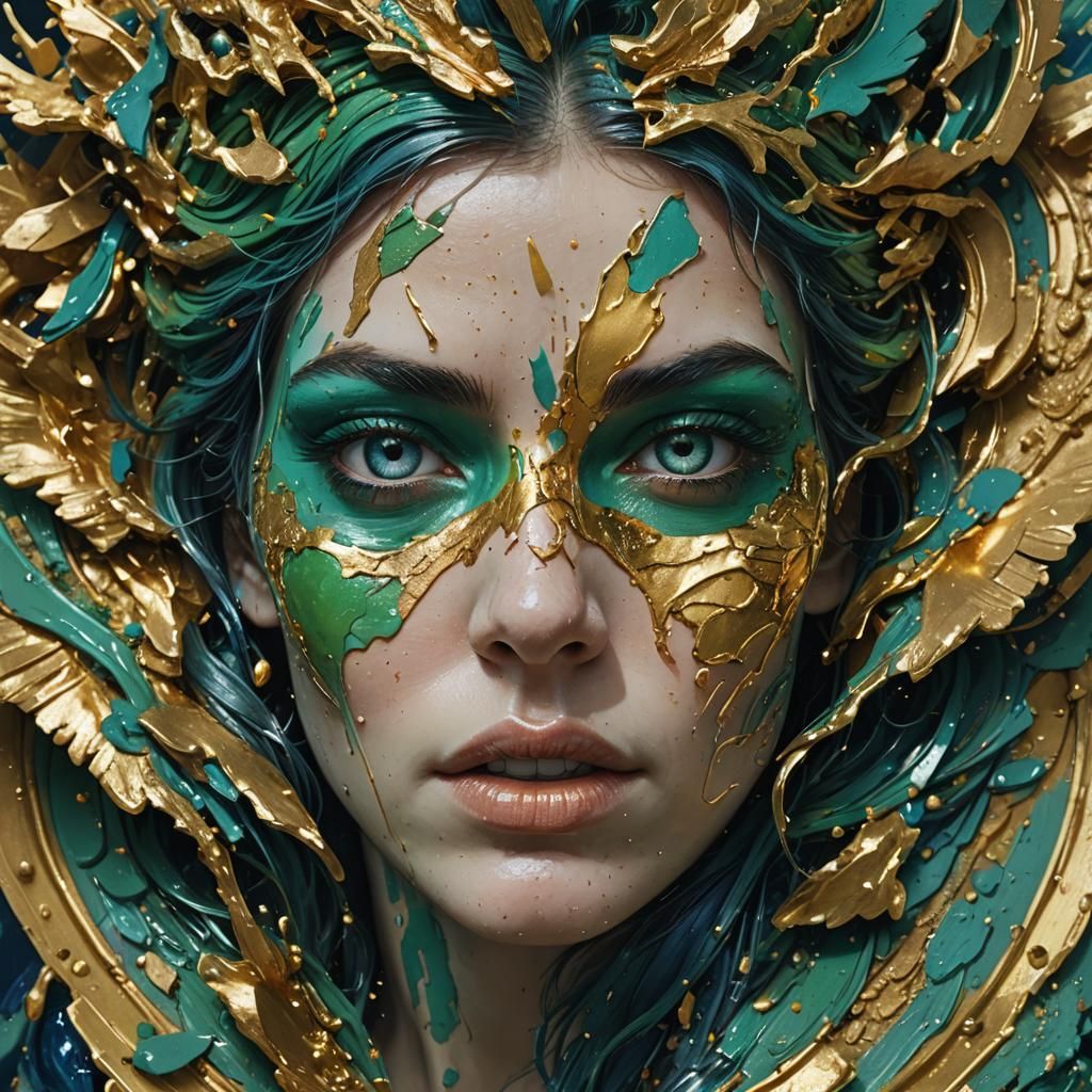 Hyperrealistic Cleopatra Portrait with Golden Halo