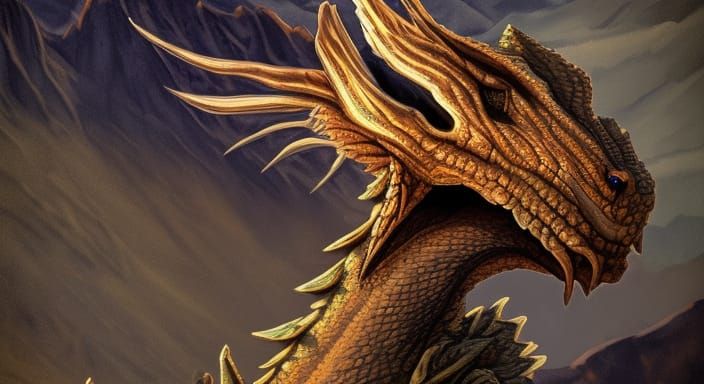 Dragon in Mountain Landscape: 3D Game Style