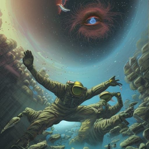 Extraterrestrial Agent Inspects Earthlings: Comic Book Art