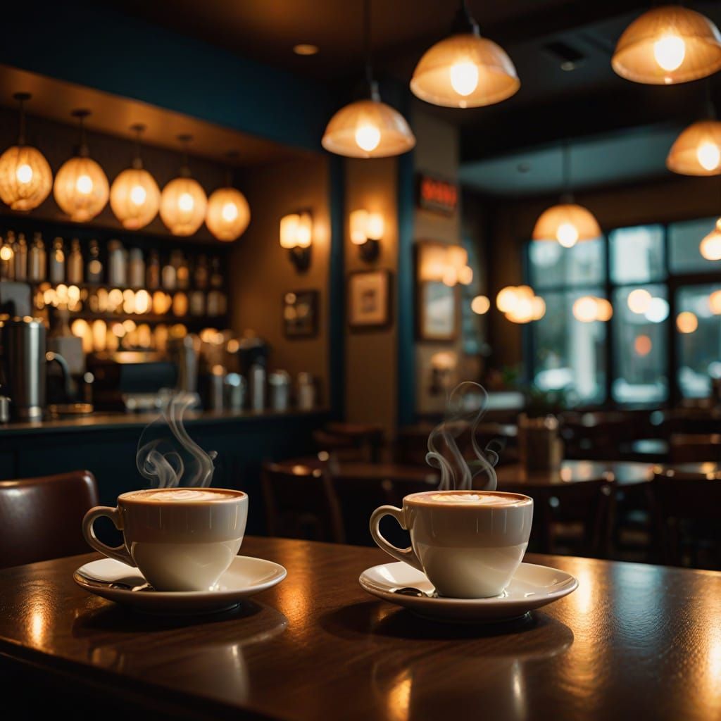 Coffee Culture Film Noir Masterpiece with Heart Art