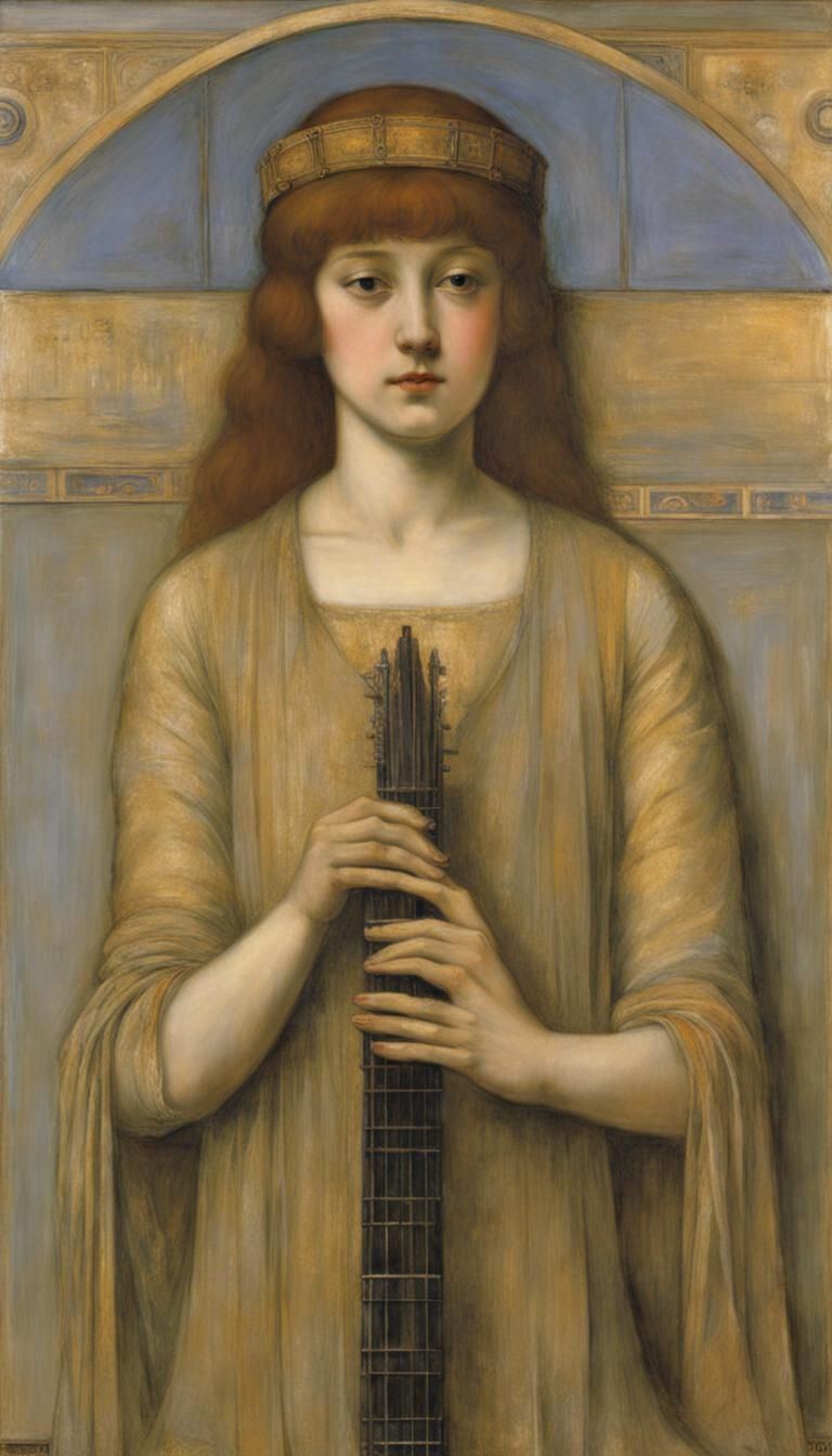 Symbolist Woman Playing Piano