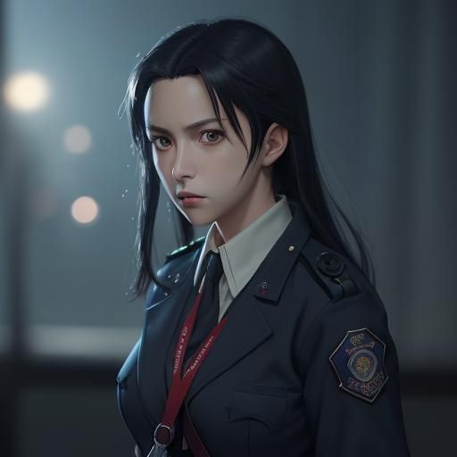 Vampire Officer in Anime Style