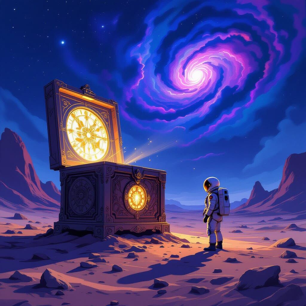 Astronaut Finds Glowing Ancient Music Box on Alien World