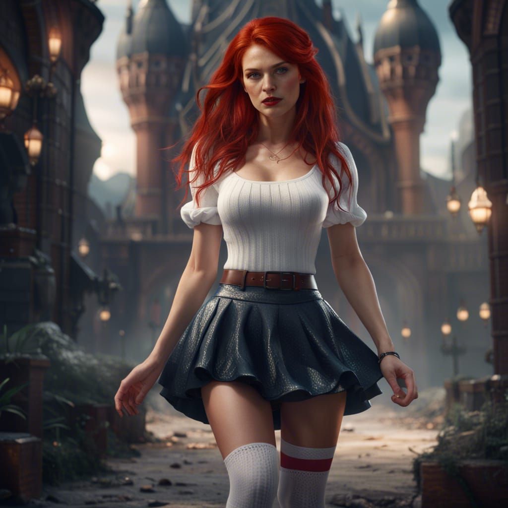 Redhead Model in Detailed Fantasy Concept Art
