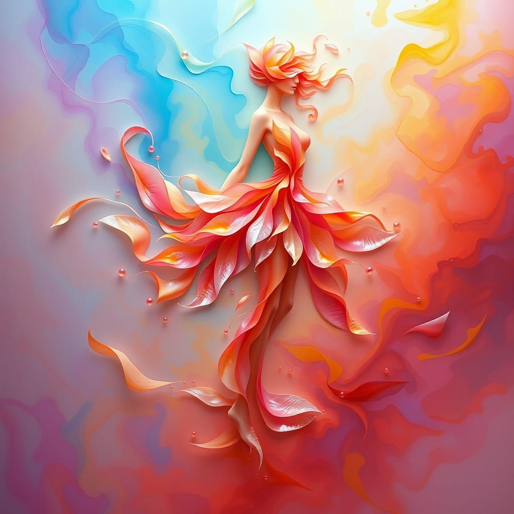 Surreal Flower Petal Form in Ethereal Motion