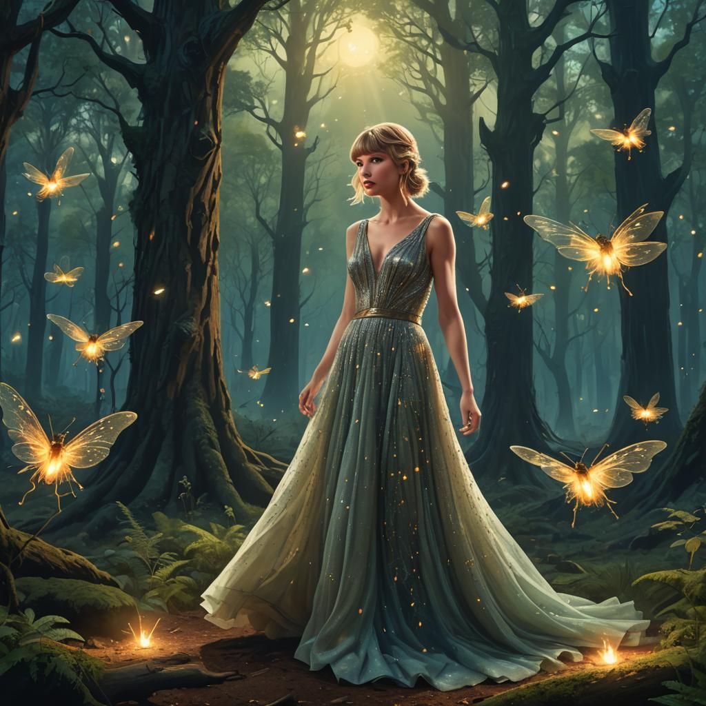 Ethereal Woman in Fantasy Forest, Fantasy Concept Art