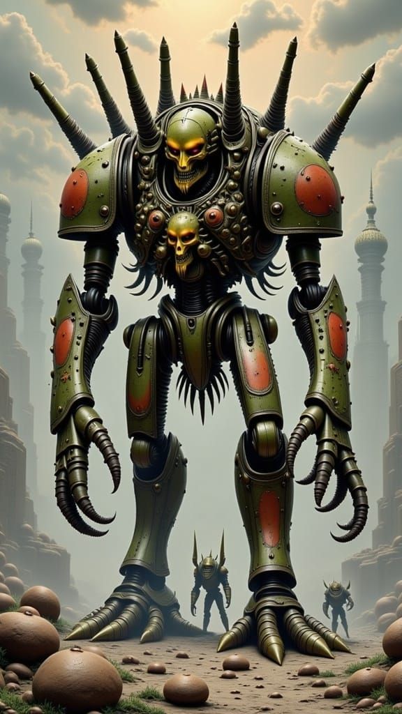 Cyberpunk War Machine Revealed in Dark, Futuristic Setting