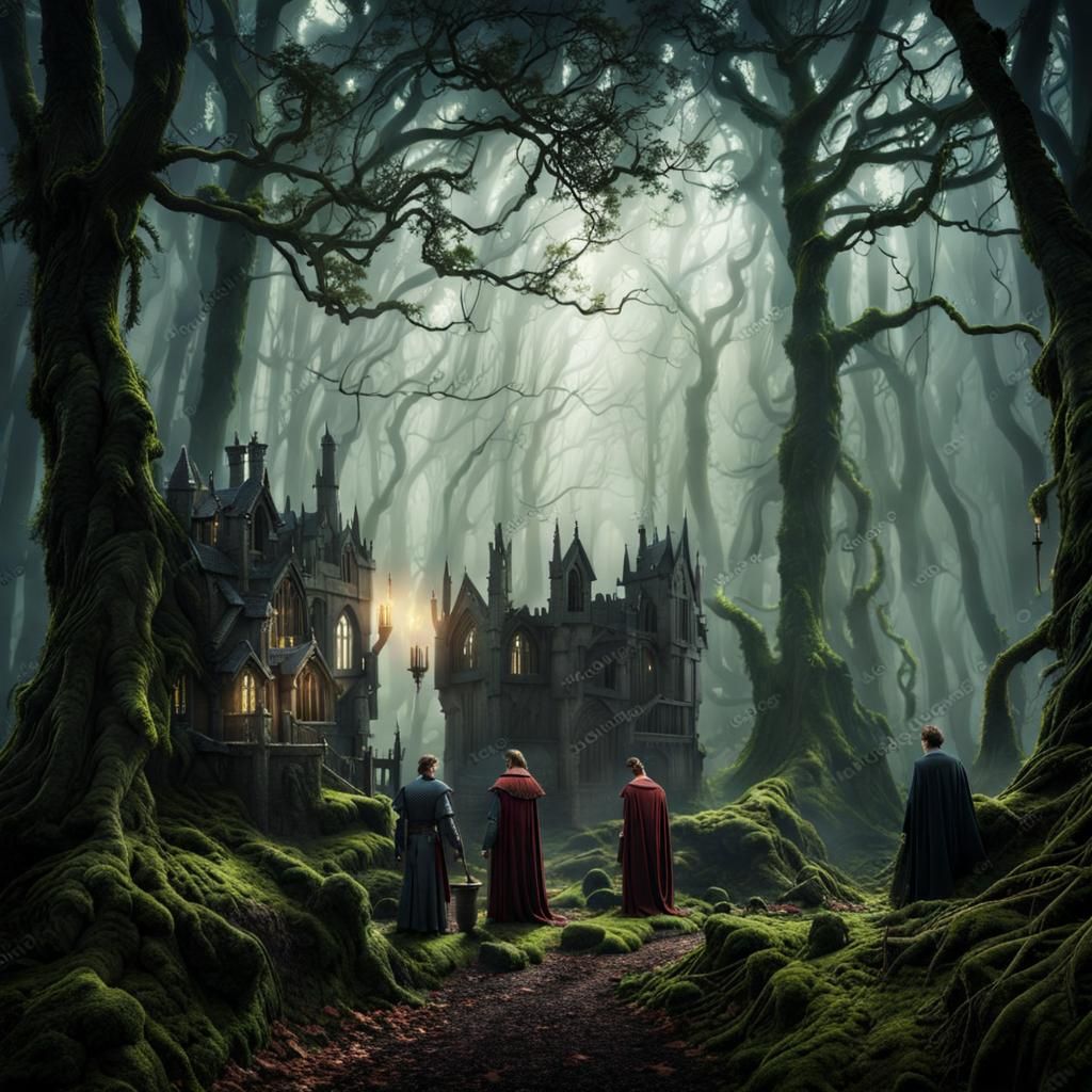 Mystical Medieval Britain: Supernatural Forest Scene