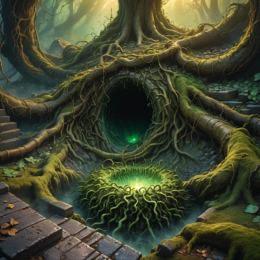 Mystical Forest Sewer Cloud: Fantasy Concept Art