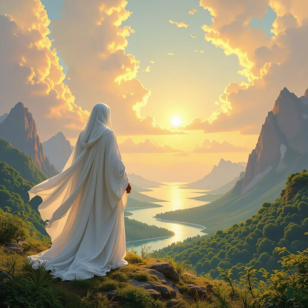 God Observes His World From Celestial Sky