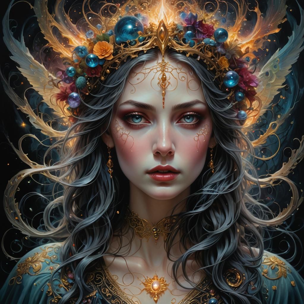 Mystical Phantasmagoria: A Hyperrealistic Dream Portrait