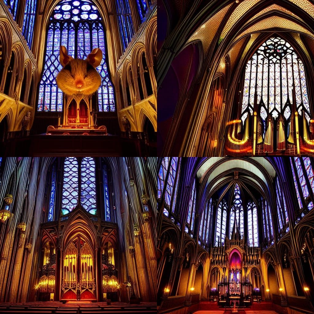 Mouse in Tuxedo Plays Organ in Sainte Chapelle