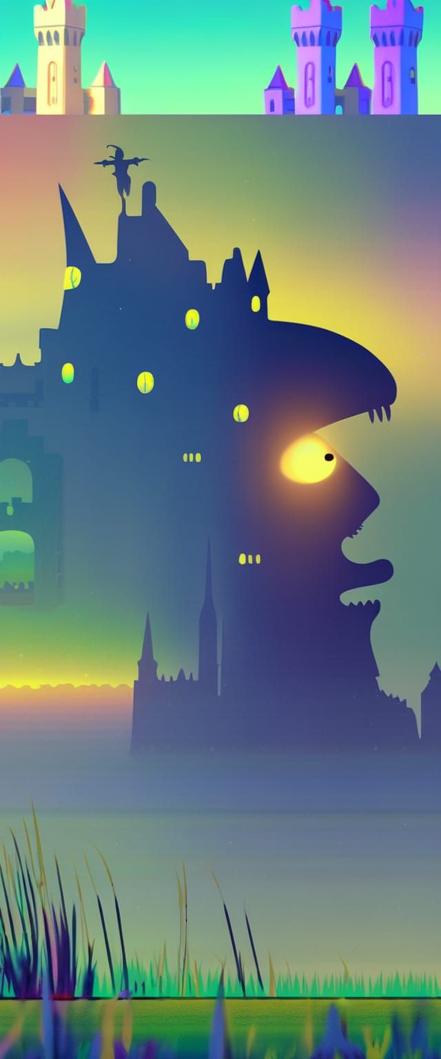 Alien in Moonlit Meadow: A Fantasy Oil Painting