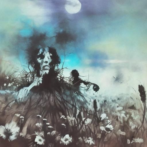 Sinister Gated Garden Landscape in Dark Fantasy Style