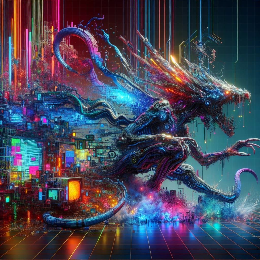 Otherworldly Creature Emerges in Digital Glitch Art