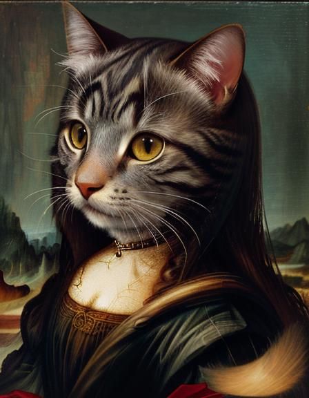 Mona Lisa with Cat: Renaissance-Style AI Art