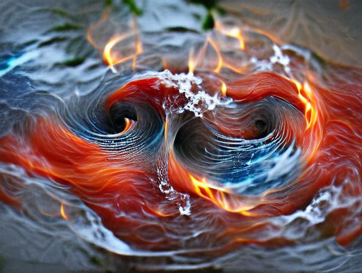 Fiery Water Vortex: A Clash of Elements