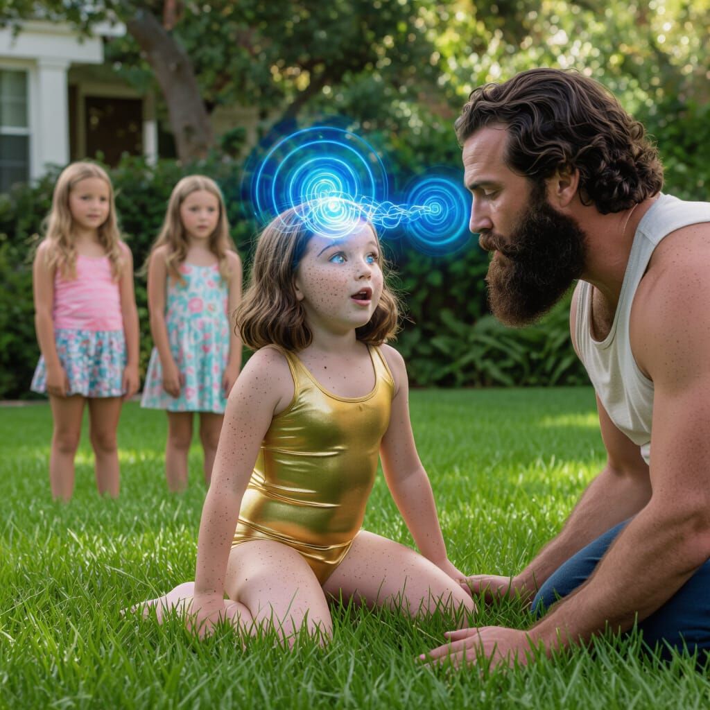 Girl Hypnotized on Lawn: Cinematic Film Still