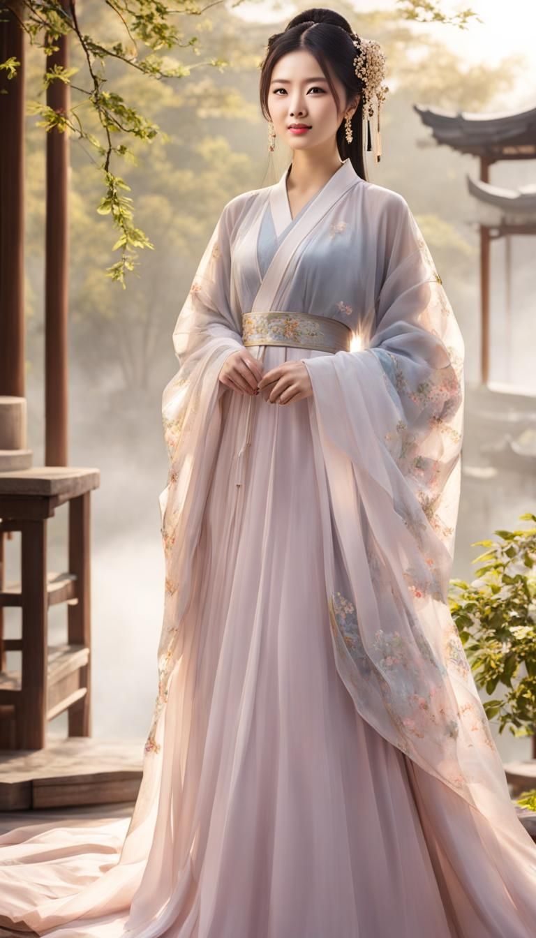 Chinese Woman in Traditional Hanfu, 8k Resolution