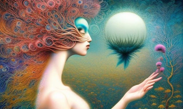 Mycelium Network and Forest in Fantasy Art Style