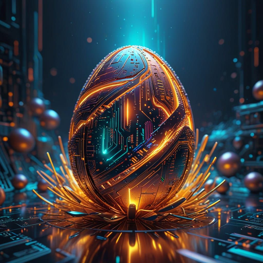 AI abstract Easter egg