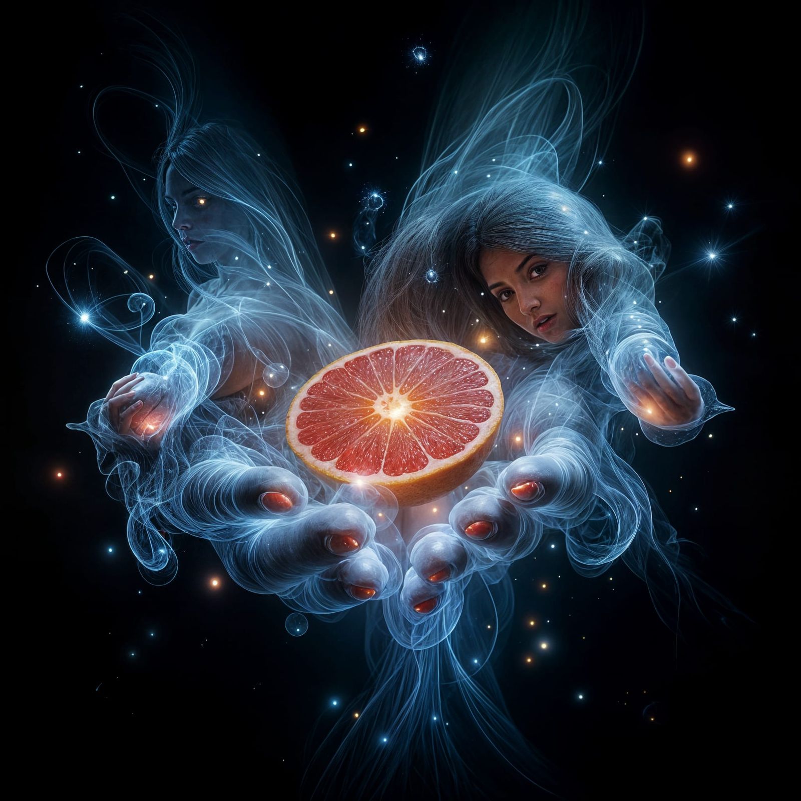 Goth Figure Offers Magical Glowing Grapefruit