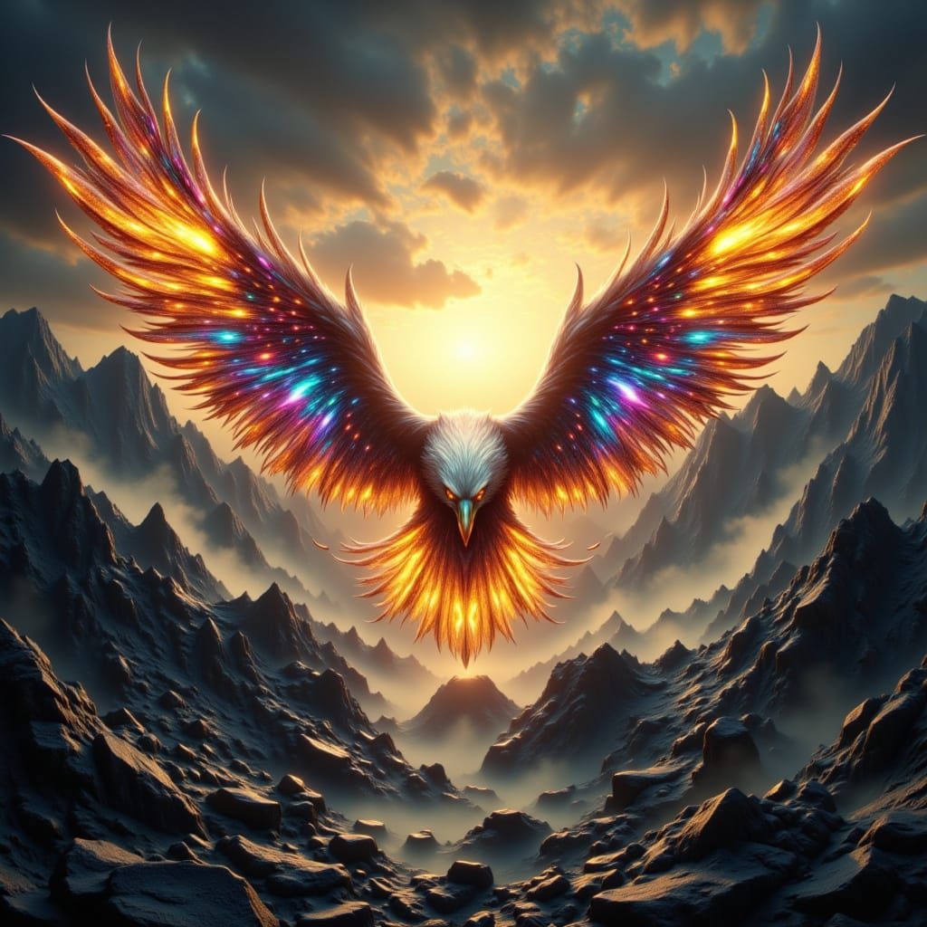 Fire Blades Blaze Through Mountains with Eagle Wings