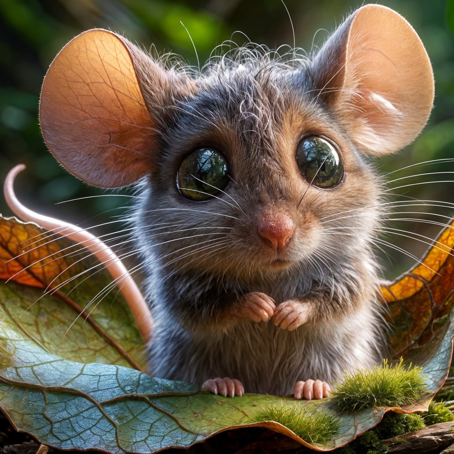 Timid Mouse Peeking: A Hyperrealistic Close-Up