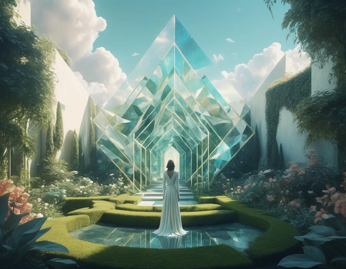 Ethereal Abstract Art: Magical Shimmering Landscape