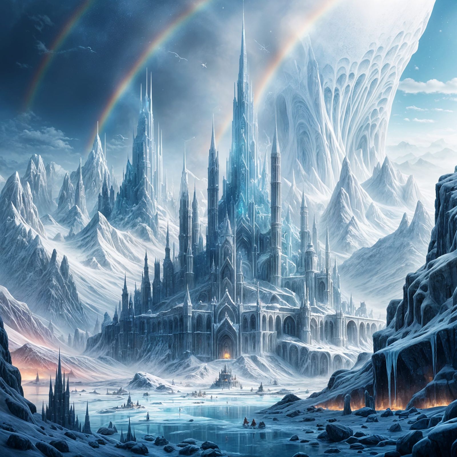 Spectacular Ice City: Ultra HD, Hyperrealistic Vista