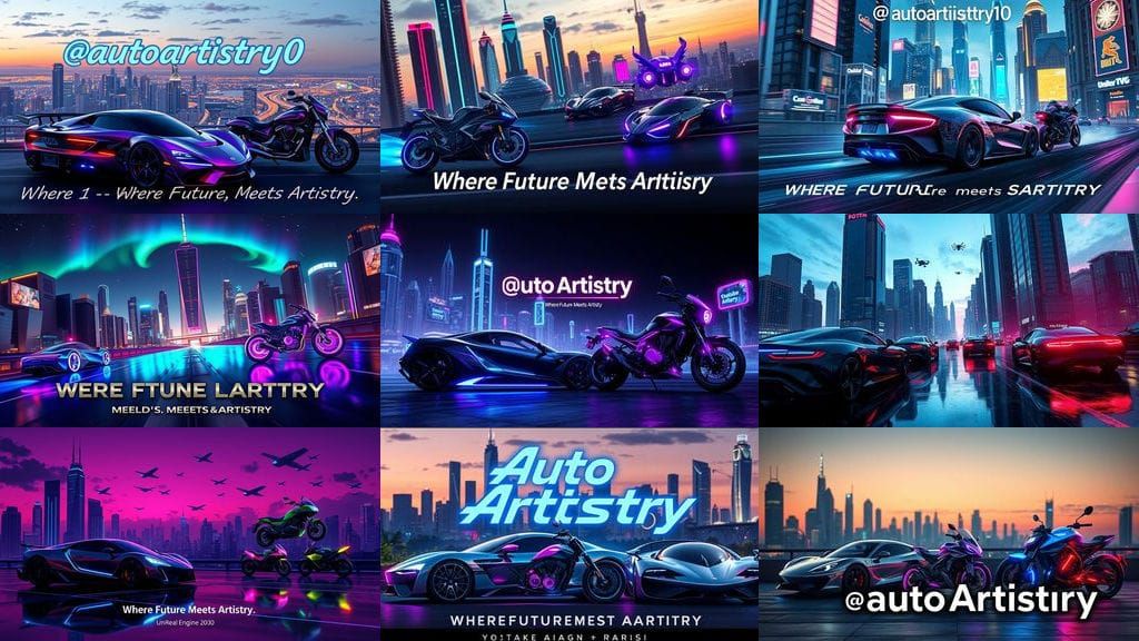 Futuristic Auto Artistry Channel Banner in Neon Accents