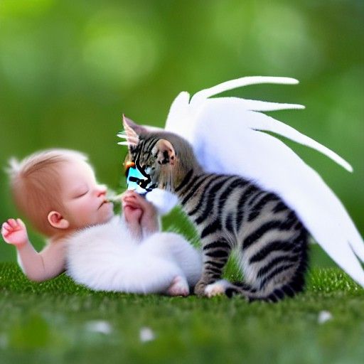 Angel Saving a Tiny Kitten