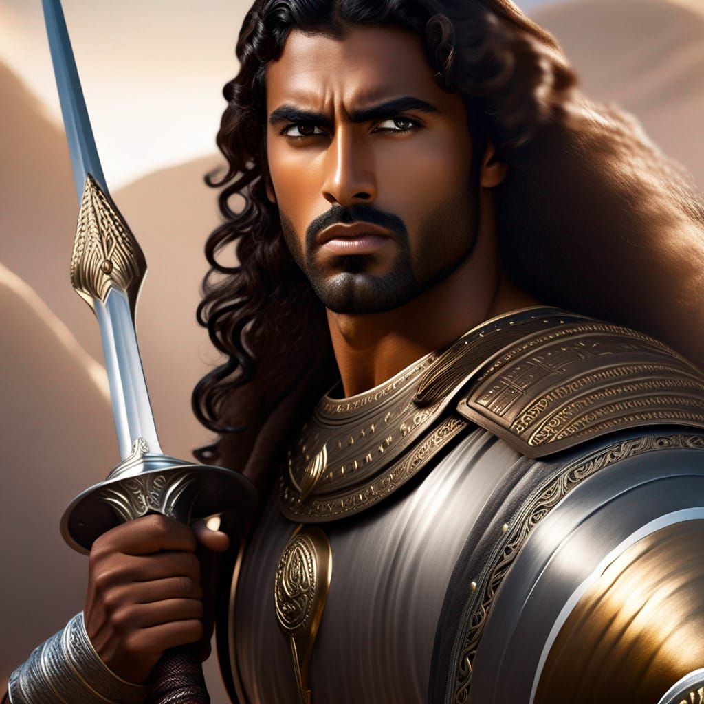 Brave Arab Warrior with Shield and Sword