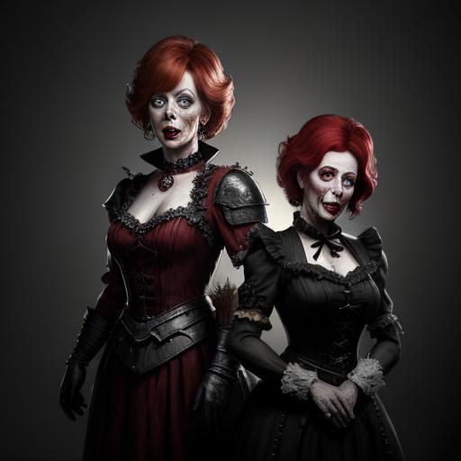 Zombie Comedians on Stage: Dark Fantasy Art