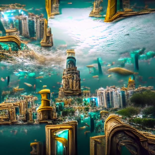 The Realistically majestically beautiful long lost city of atlantis with video edit